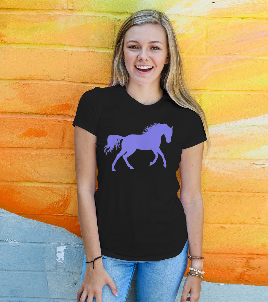 Galloping Horse Silhouette For Pony Loving Girls T-Shirt