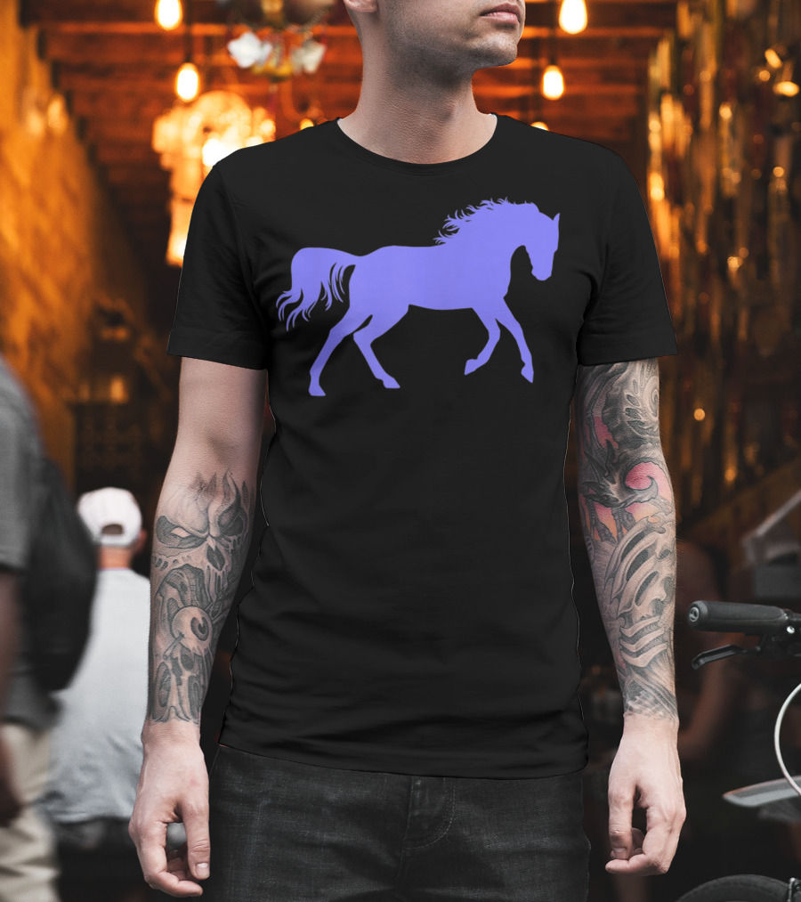 Galloping Horse Silhouette for Pony Loving Girls T-Shirt