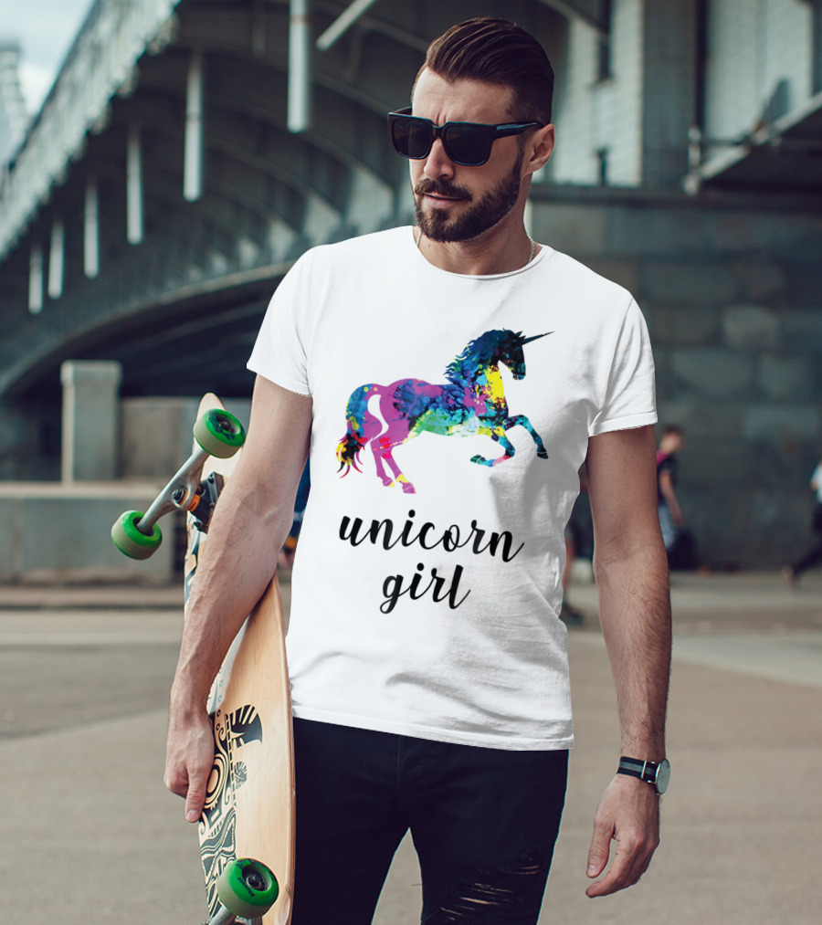 Unicorn Girl Magical Horse Girl Vibrant Colorful T-Shirt