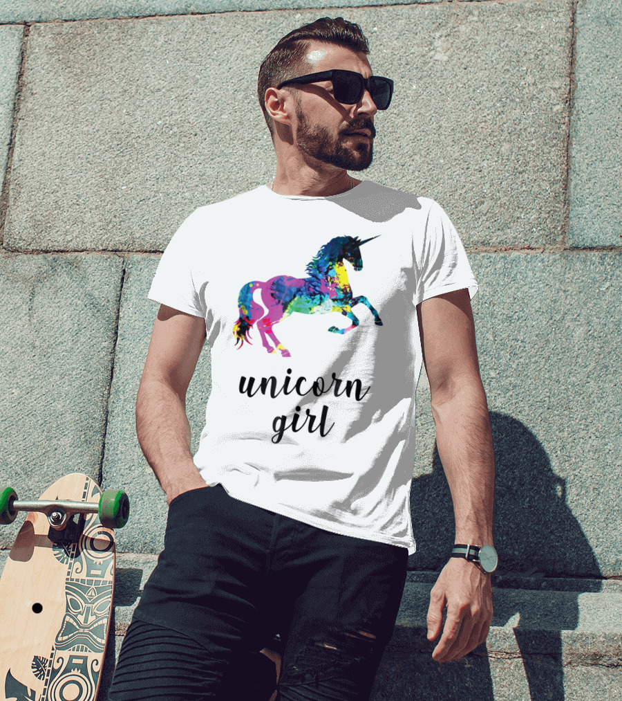 Unicorn Girl Magical Horse Girl Vibrant Colorful T-Shirt