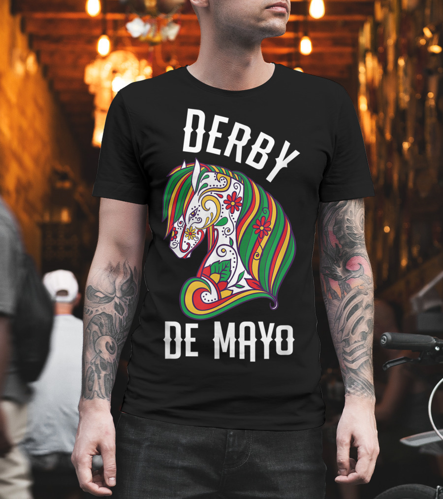 Derby De Mayo Colorful Floral Horse Art UF T-Shirt