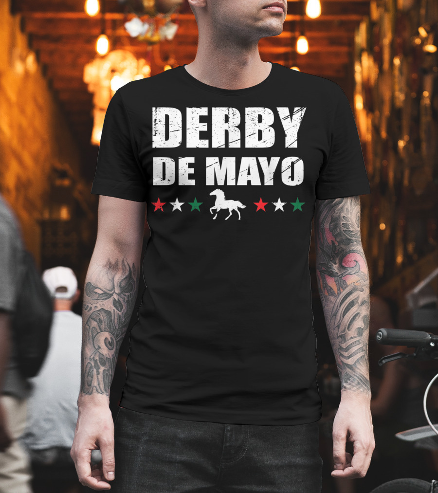Derby De Mayo Mexican Horse Racing Equestrian Stars T-Shirt
