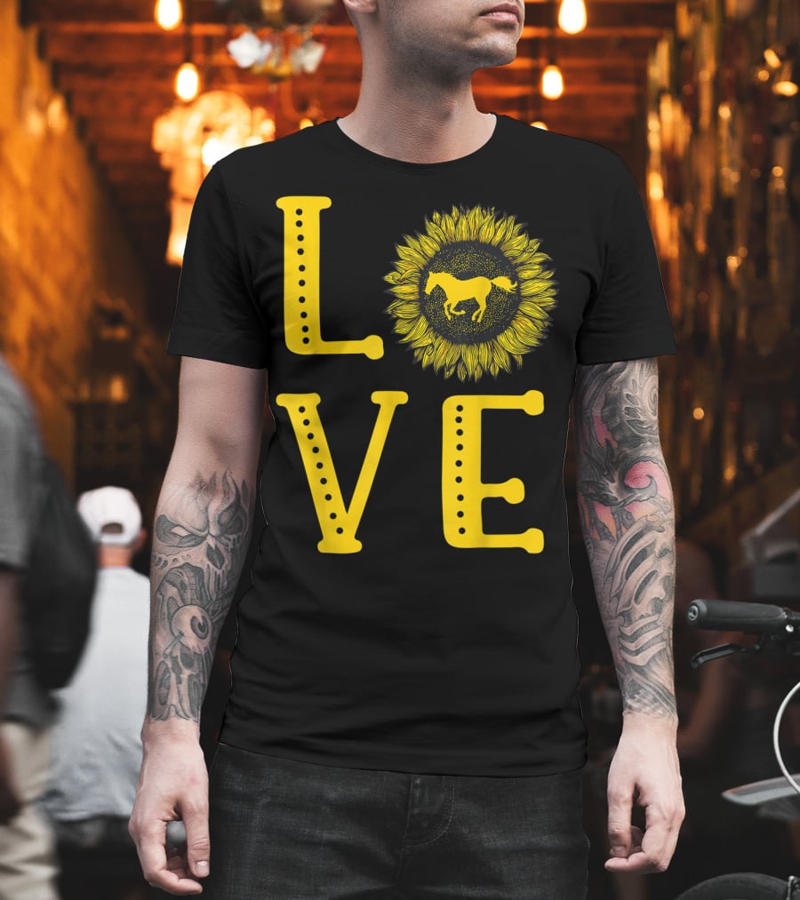 Love Sunflower Horse Lovers Cute Horse Girl T-Shirt