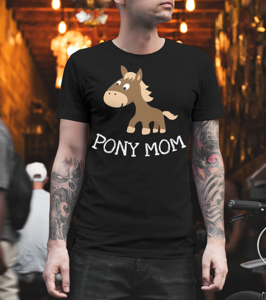 Pony Mom Cute Cartoon Horse Lovers T-Shirt