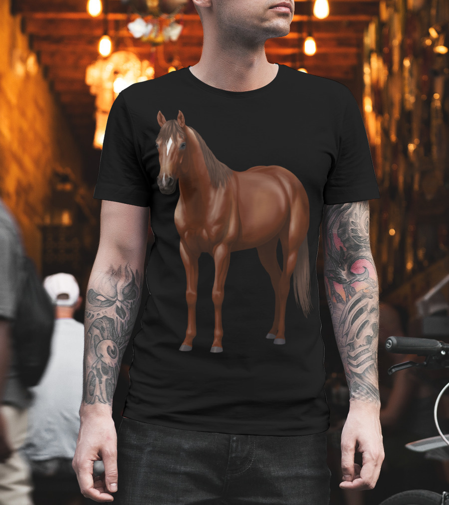 Dark Sorrel Chestnut Quarter Horse Stallion Majestic T-Shirt