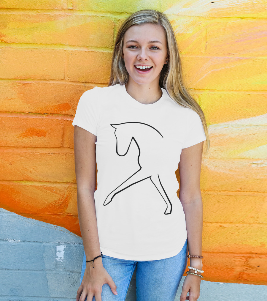 Dressage Illustrated Horse Silhouette In Motion T-Shirt