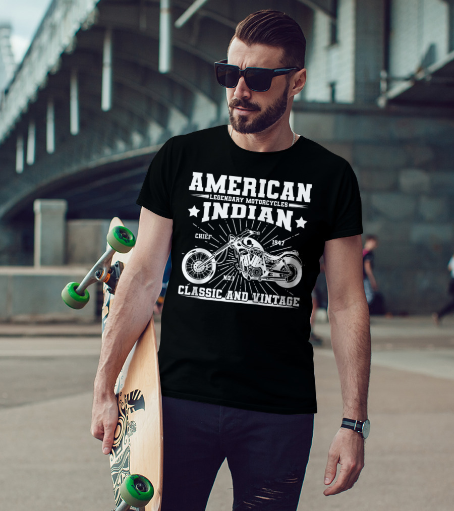 American Indian Legendary Motorcycles Chief 1947 No.1 Classic And Vintage T-Shirt