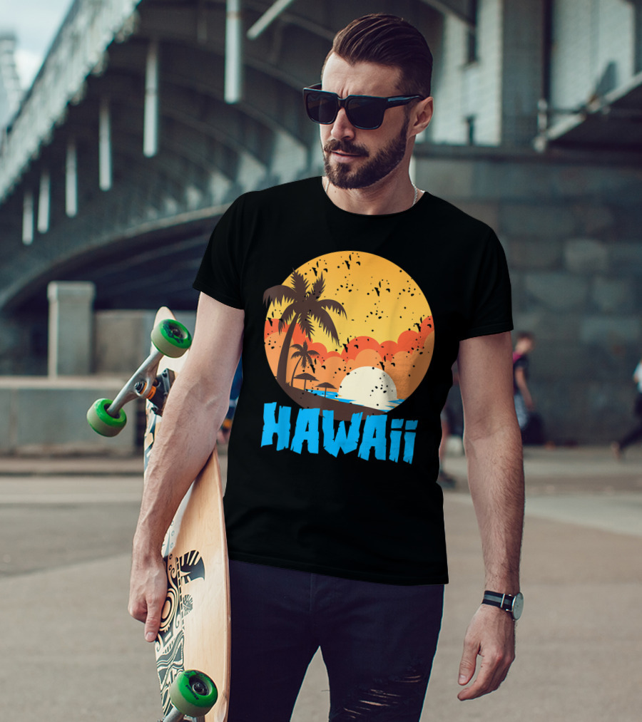Hawaii Sunset Palm Beach T-Shirt