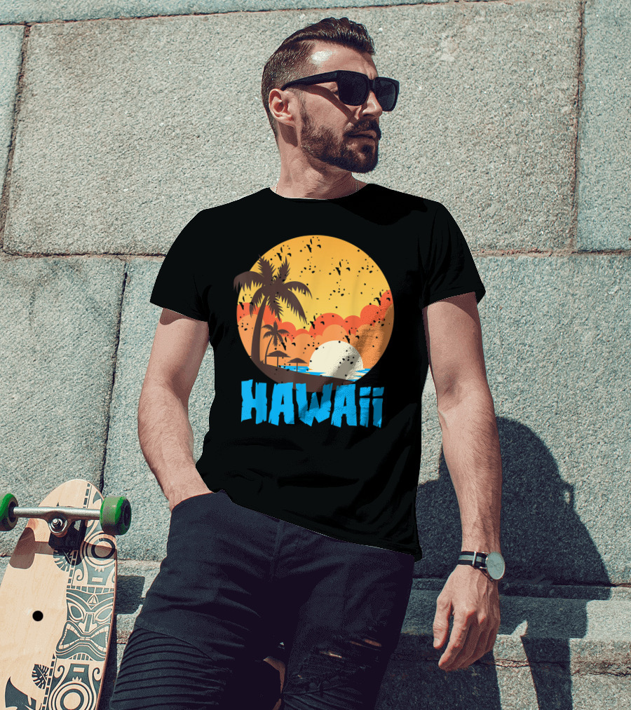 Hawaii Sunset Palm Beach T-Shirt