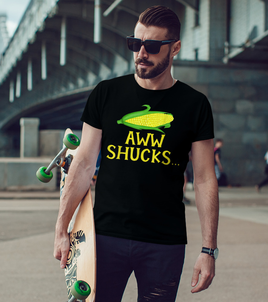 Aww Shucks Corn Cob Maize Humor Food Pun T-Shirt