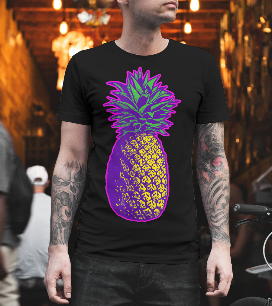 Colorful Pineapple Vintage Neon Pop T-Shirt