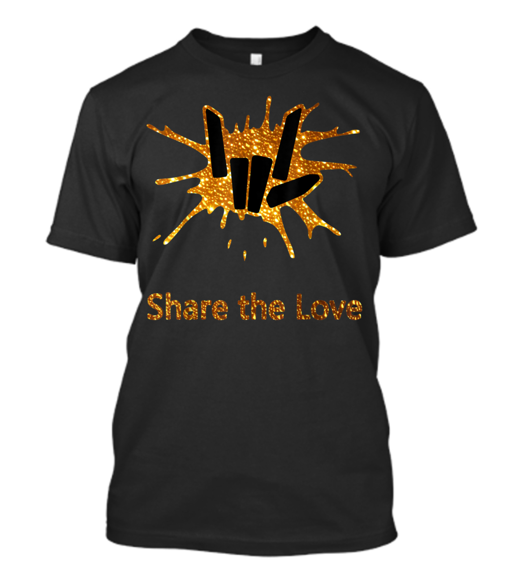 Share The Love Cute Fingers Golden Gesture T-Shirt