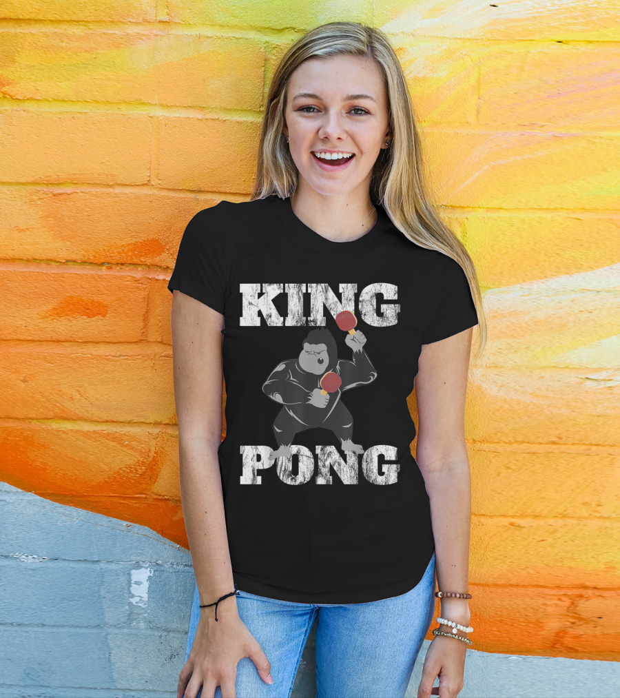 King Pong Funny Vintage Table Tennis Ping Pong T-Shirt