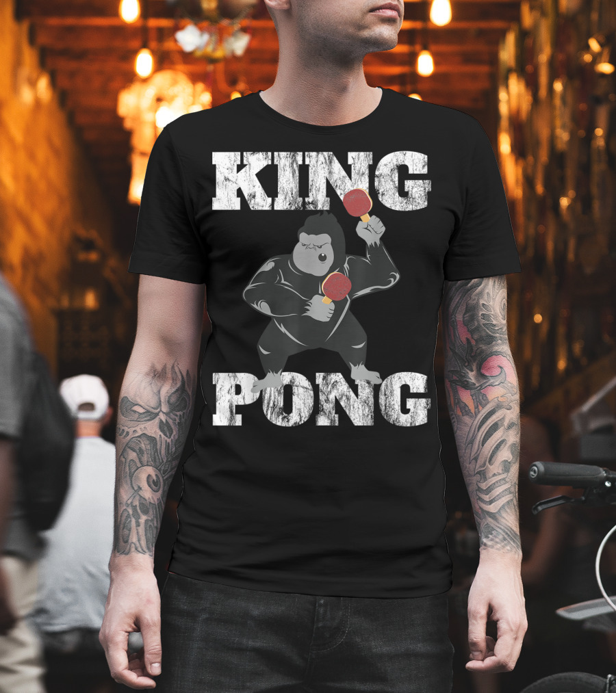King Pong Funny Vintage Table Tennis Ping Pong T-Shirt