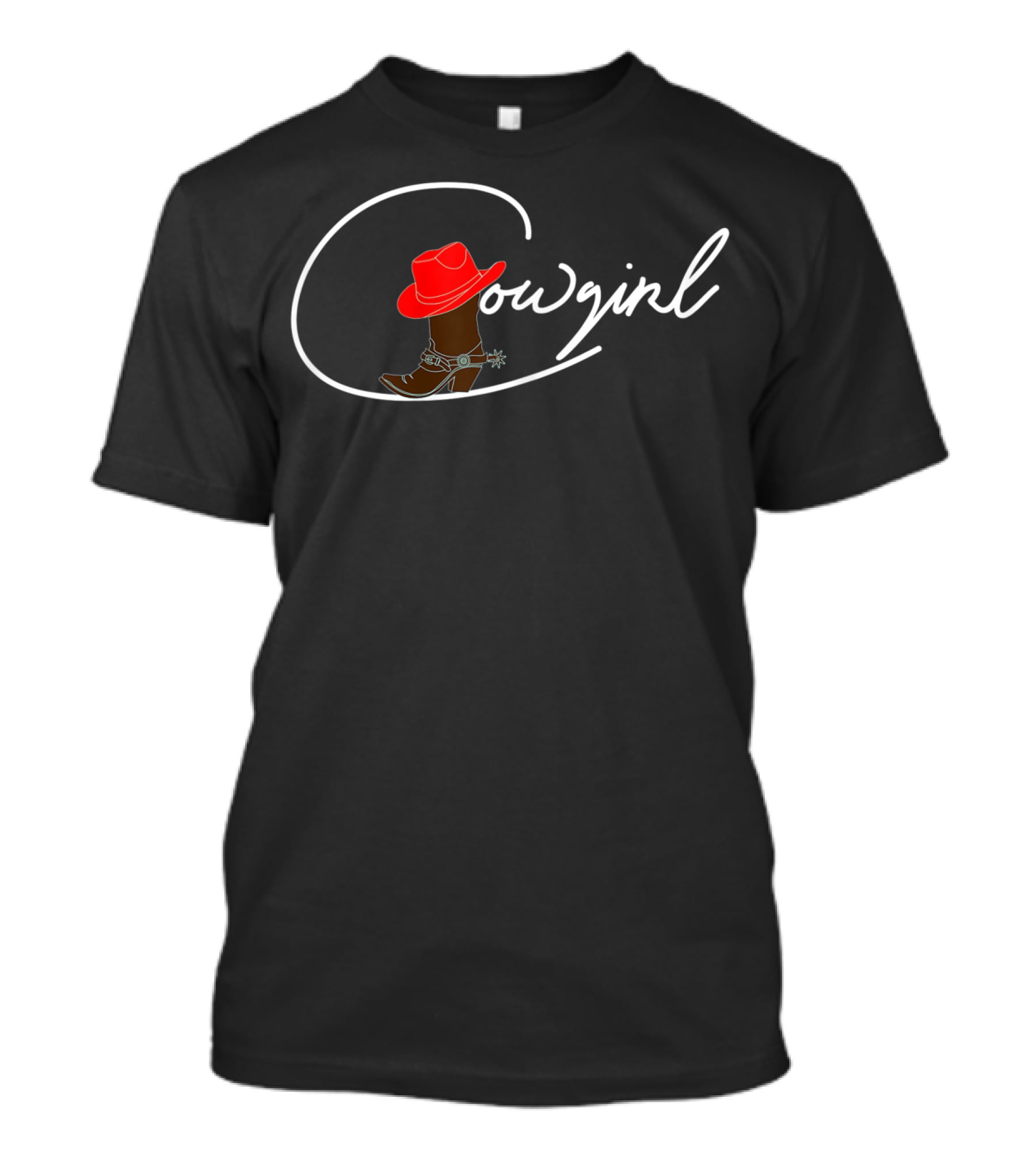Cowgirl Western Wear Red Hat And Boot T-Shirt