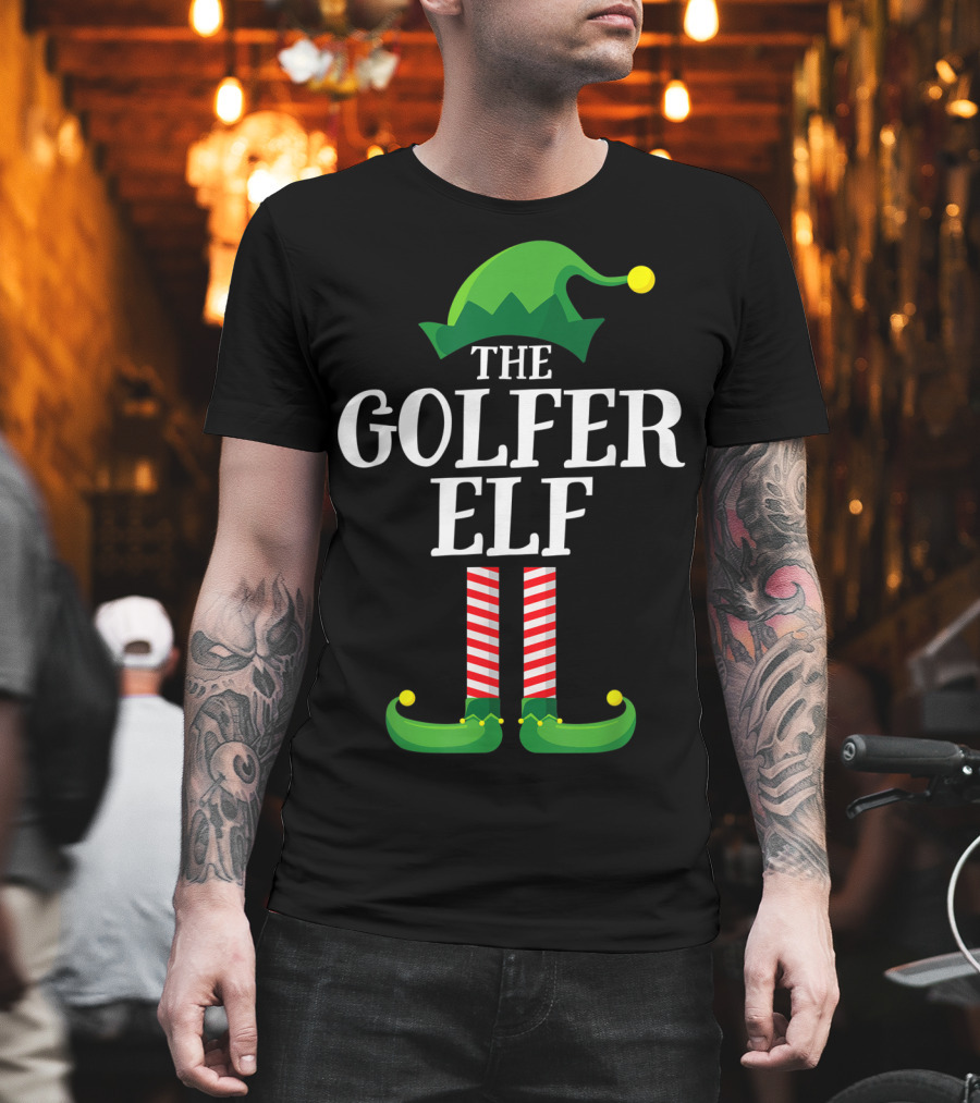 The Golfer Elf Christmas Family Group Matching T-Shirt