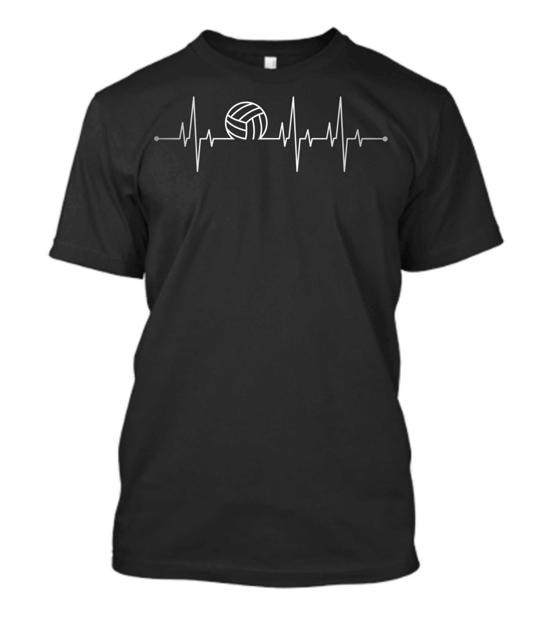 Volleyball Is My Heartbeat Funny Volleyball With Heartbeat Line And Volleyball T-Shirt