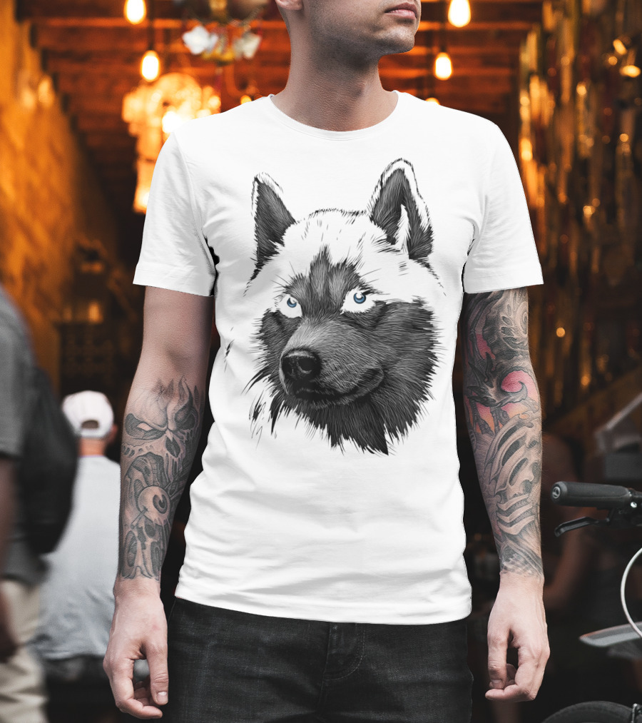 Classic Blue-Eyed Siberian Husky Lover T-Shirt