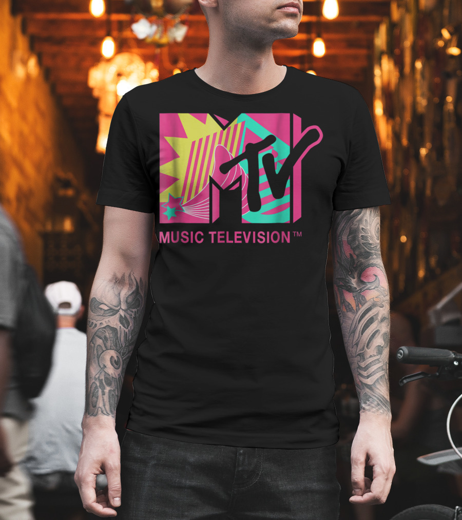 MTV Music Television Retro Pink And Teal T-Shirt