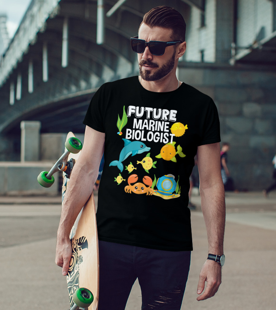 Future Marine Biologist Sea Lover Fish Sharks Ocean Adventure T-Shirt
