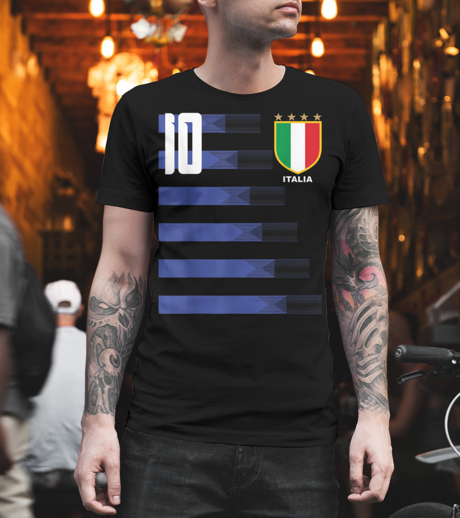 Italia Calcio Soccer Shirt Italian Flag Icon Number 10 T-Shirt