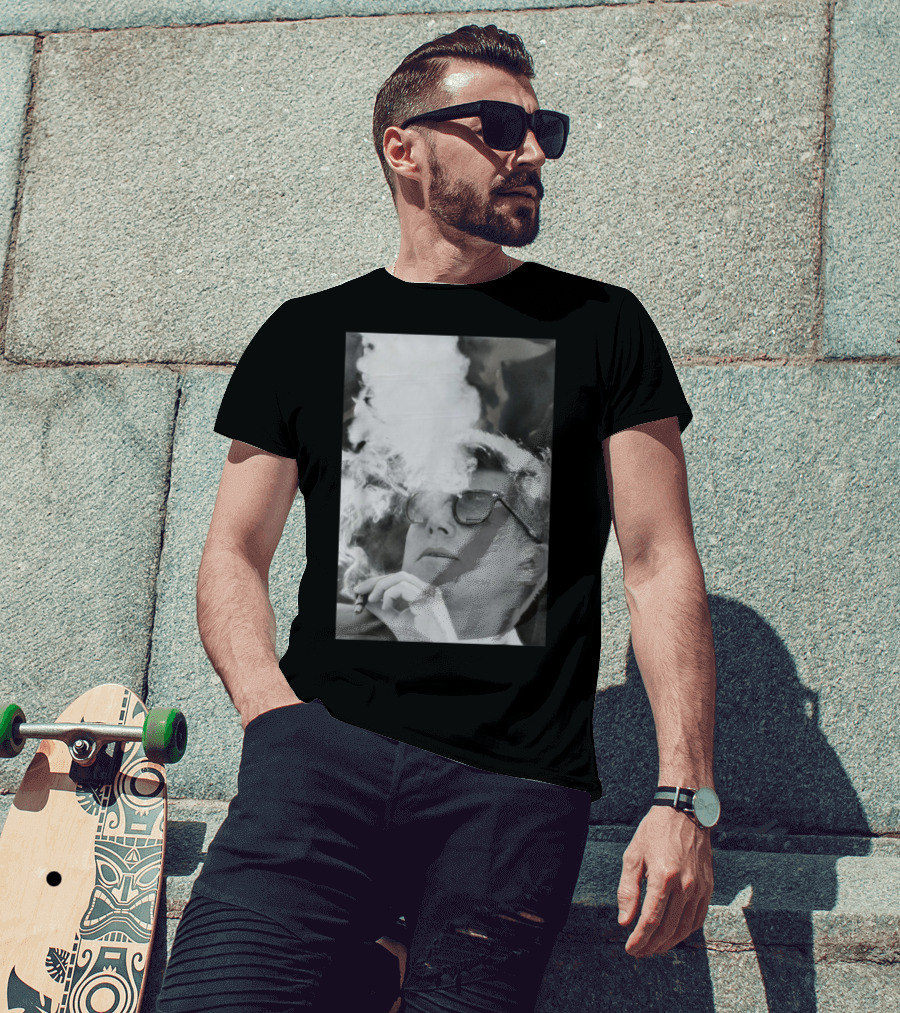 JFK Smoking With Shades John Kennedy Iconic Cigar Image T-Shirt