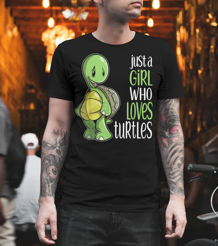 Just A Girl Who Loves Turtles Cute Cartoon T-Shirt