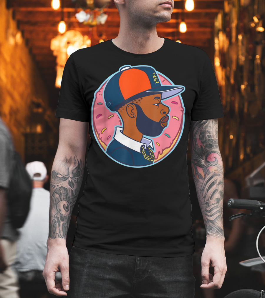 Donut Boy Sprinkles Profile with Baseball Cap T-Shirt