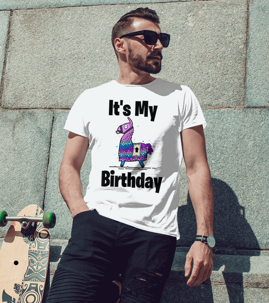 It's My Birthday Llama Purple Gamer Bday Gaming T-Shirt