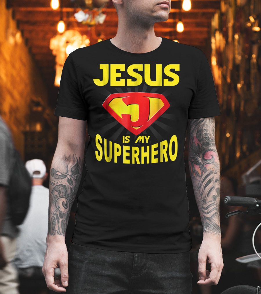 Jesus Is My Superhero Funny Christian Superman T-Shirt