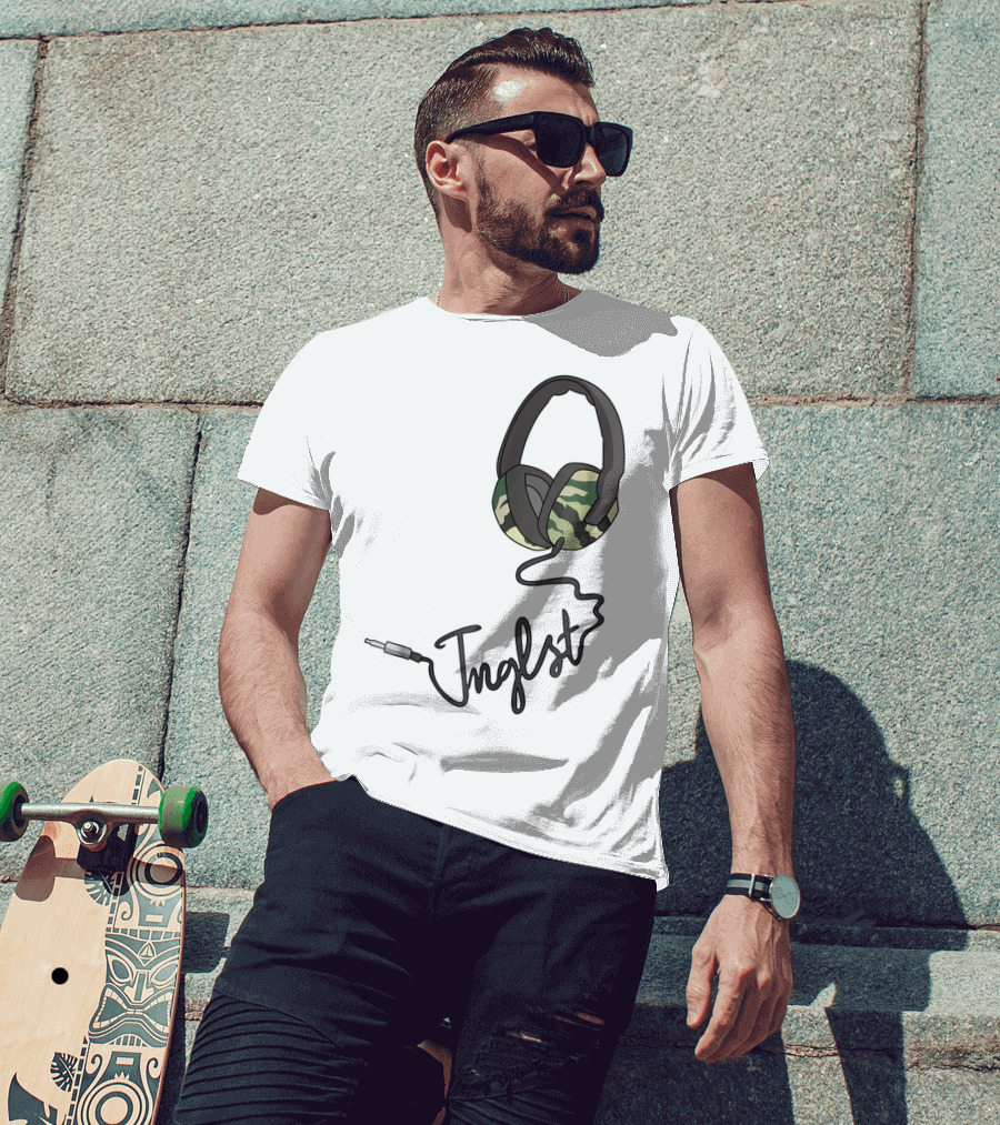 Jungle Music Junglist Drum And Bass Headphones Camo T-Shirt