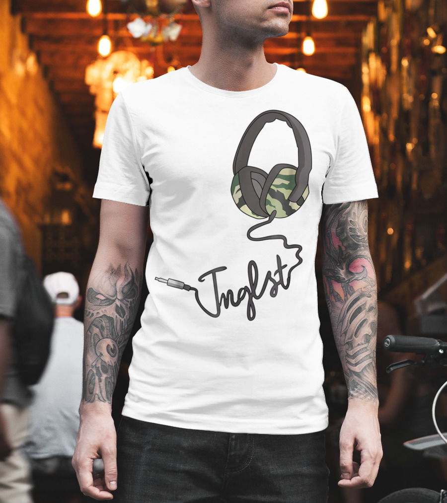 Jungle Music Junglist Drum and Bass Headphones Camo T-Shirt