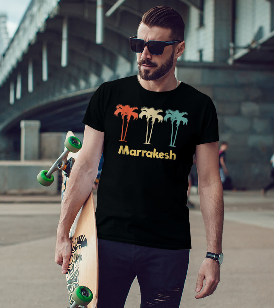 Marrakesh Morocco Vintage Vacation Palm Trees T-Shirt
