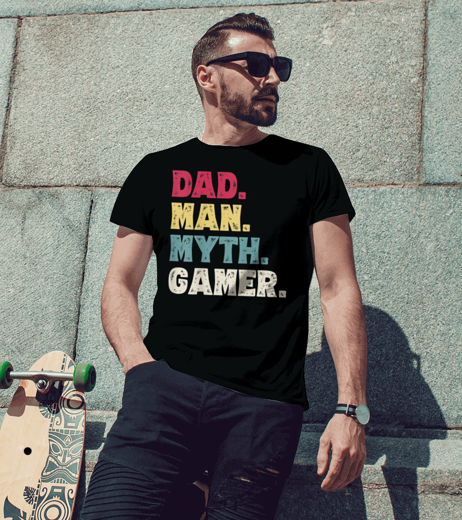 Dad Man Myth Gamer Funny Father's Day T-Shirt