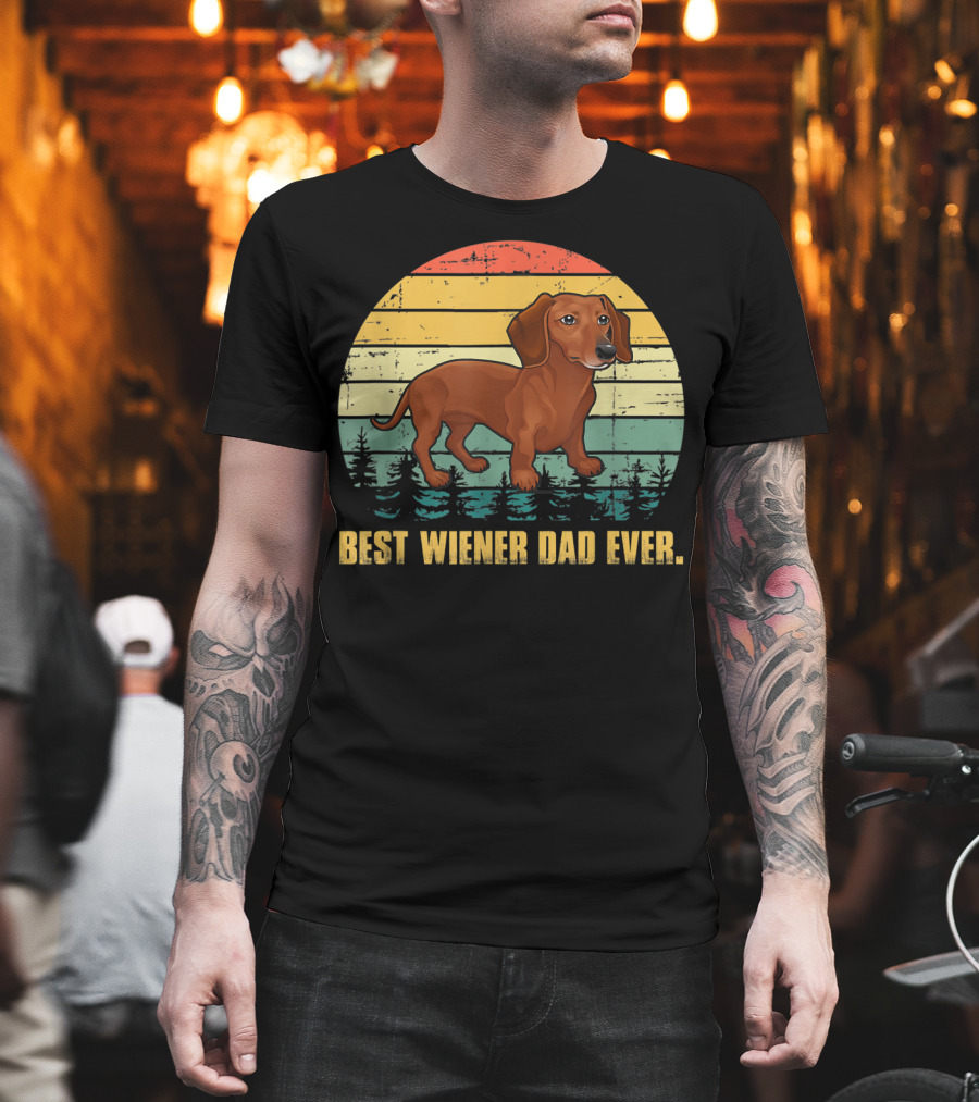 Best Wiener Dad Ever Mens Vintage Dachshund T-Shirt