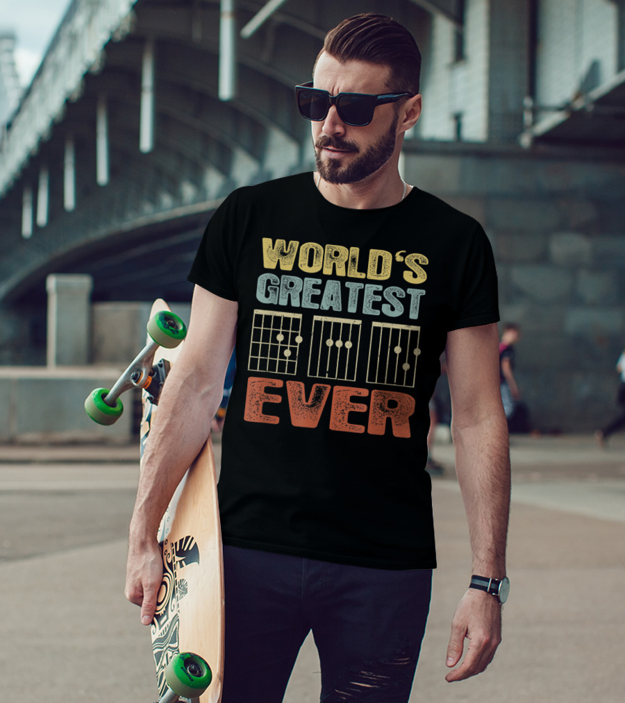 World's Greatest Dad Vintage Guitar Chord Ever T-Shirt