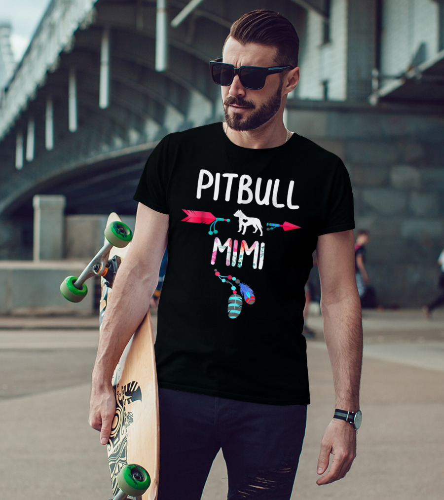 Pitbull Mimi Feathers Arrows T-Shirt