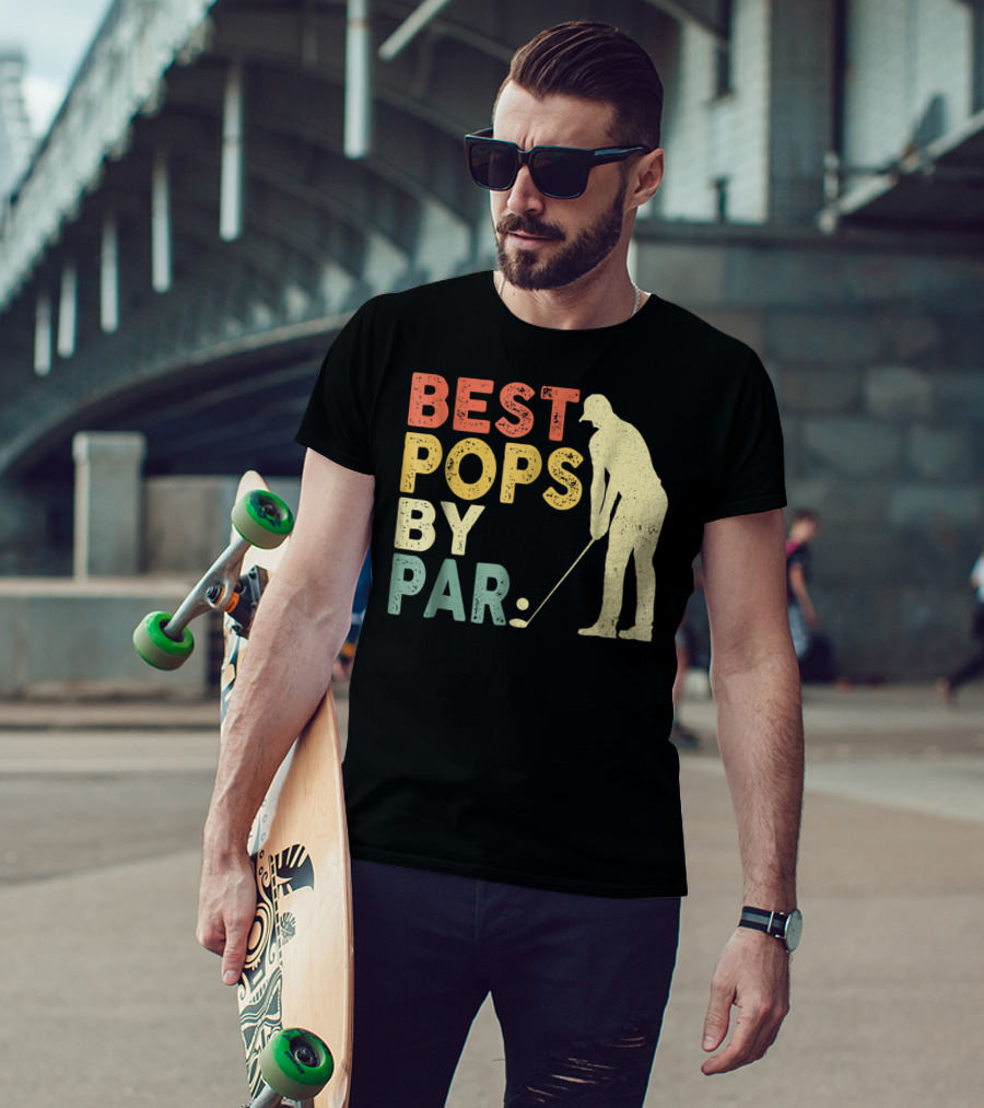 Best Pops By Par Golf Retro Vintage Golfer T-Shirt