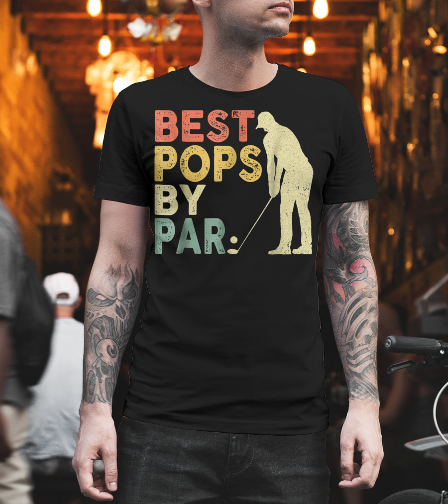Best Pops by Par Golf Retro Vintage Golfer T-Shirt