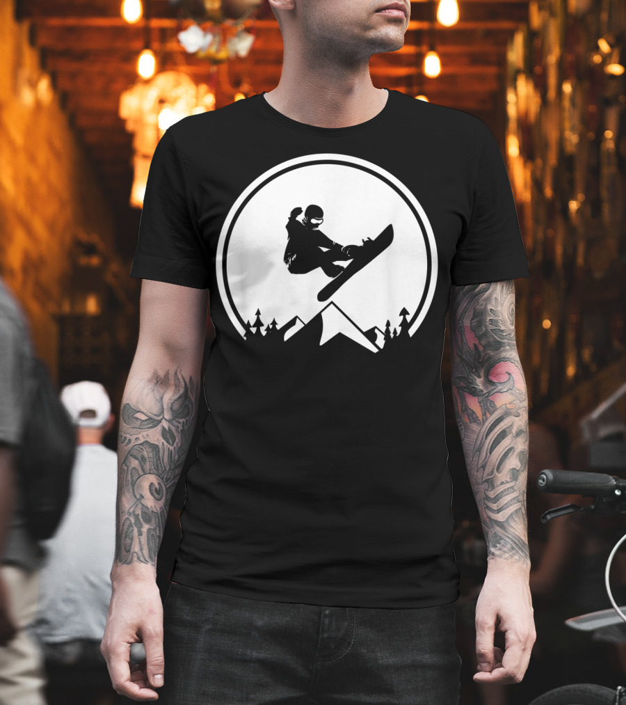 Snowboard Snowboarding Big Air Silhouette Mountain Jump T-Shirt