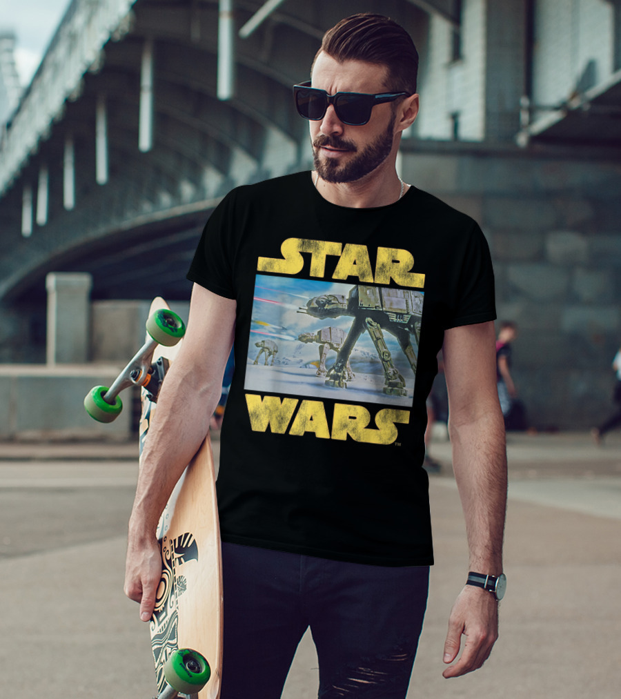 Star Wars Vintage Imperial AT-AT Battle Of Hoth Scene T-Shirt