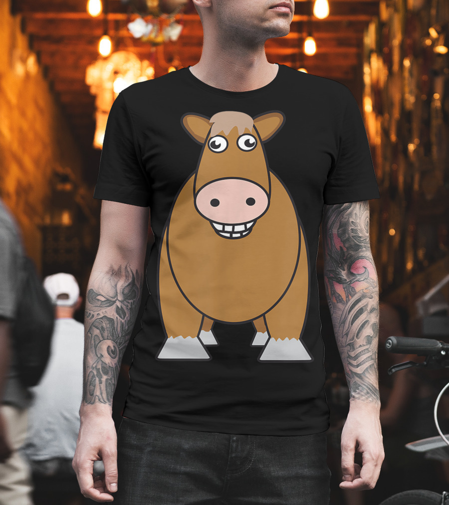 Goofy Cartoon Horse With Big Eyes And Smile T-Shirt