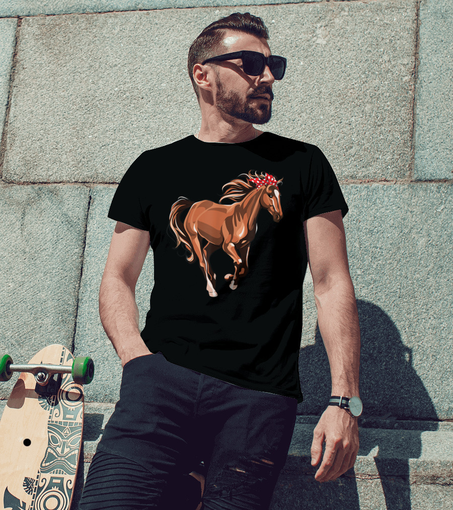 Funny Horse Mom Red Bandana T-Shirt