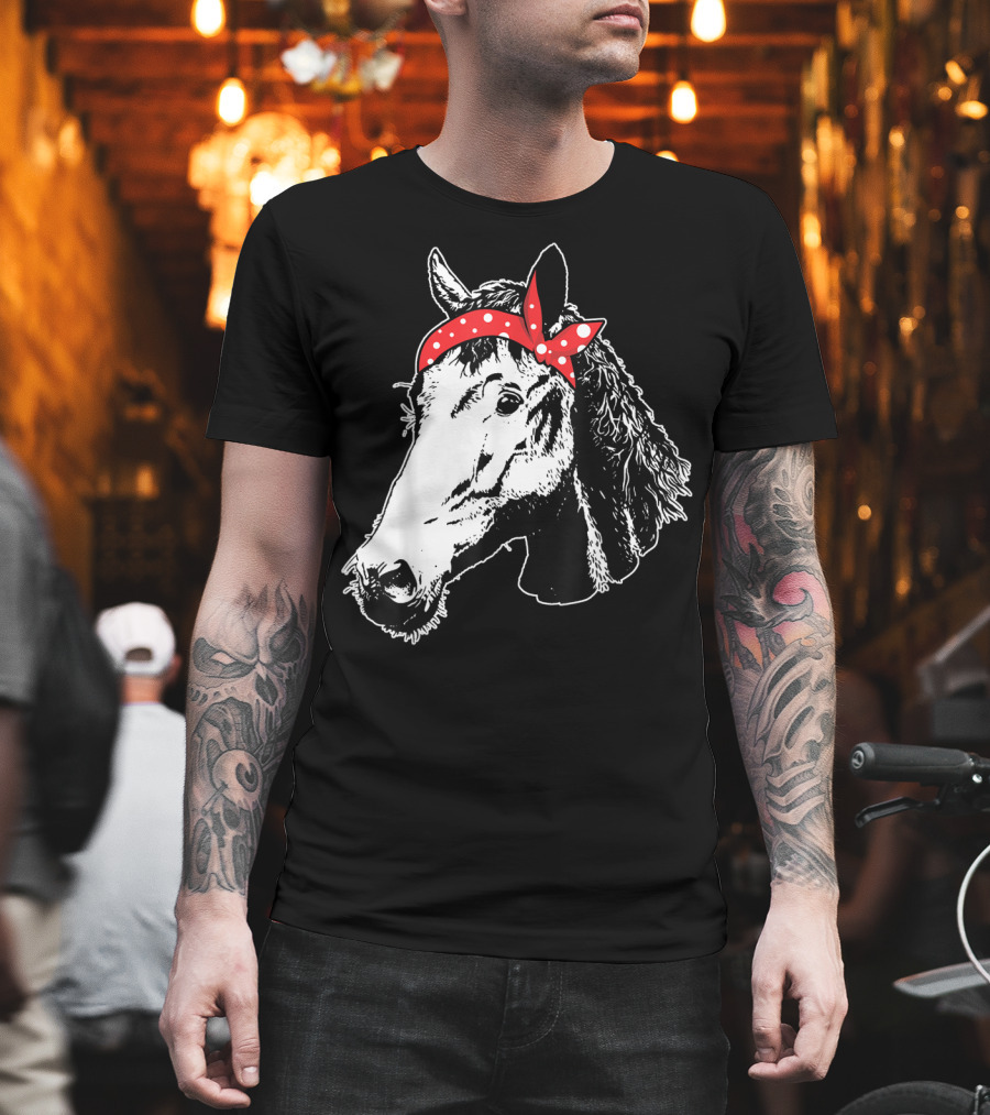 Funny Horse Red Bandana I Love Horse T-Shirt