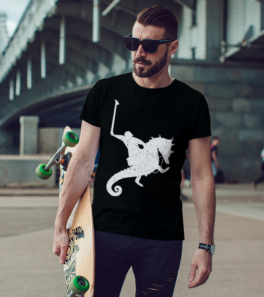 Funny Cute Water Polo Sea Horse Rider T-Shirt