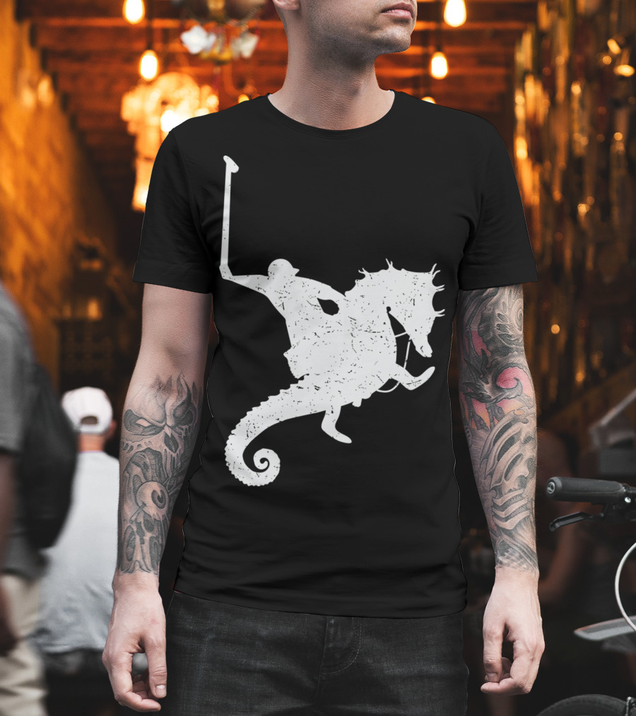 Funny Cute Water Polo Sea Horse Rider T-Shirt