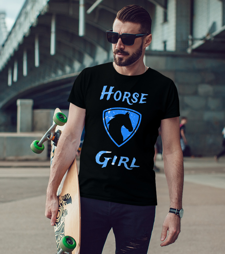Horse Girl Blue Badge T-Shirt