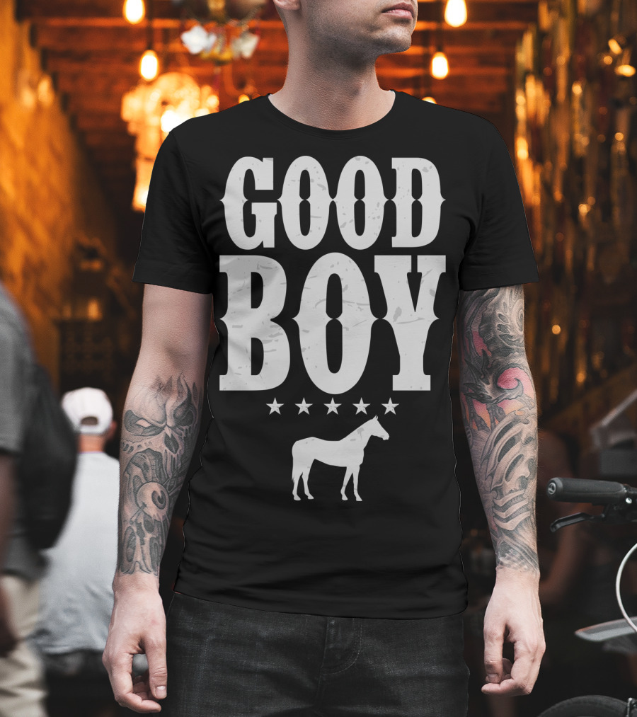 Good Boy Horse Lovers Funny Cowboy Gaming Stars T-Shirt