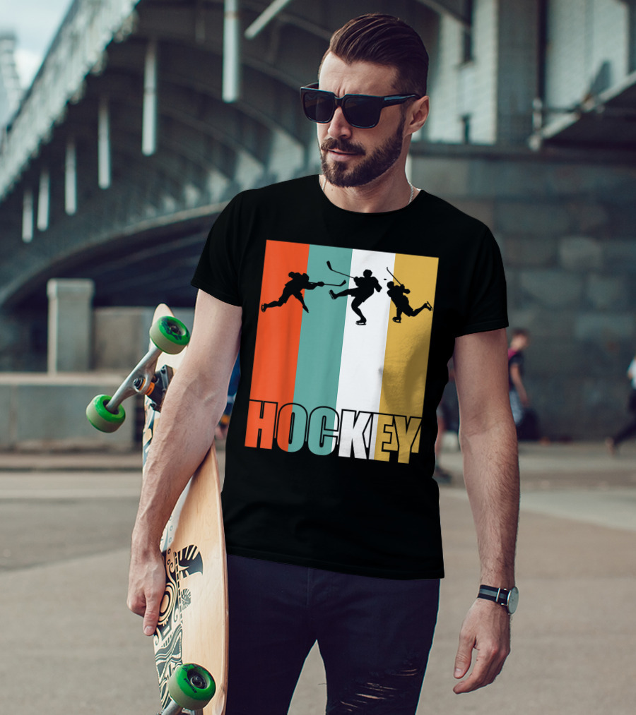 Vintage Ice Hockey Silhouette Classic Fan T-Shirt