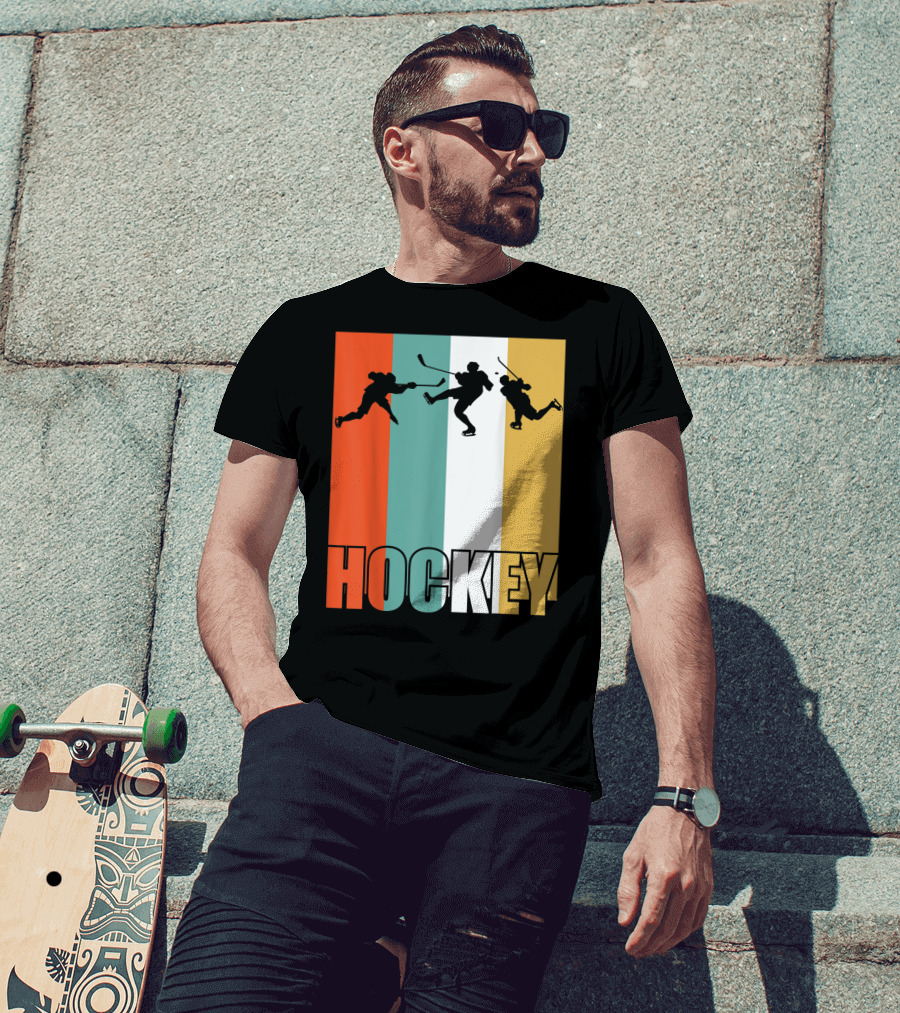 Vintage Ice Hockey Silhouette Classic Fan T-Shirt